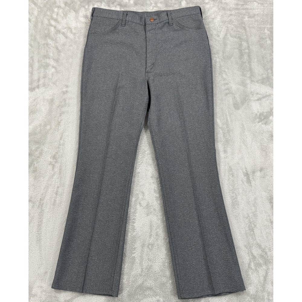 Vintage 80s Wrangler Dress Pants Mens 38x34 Gray Office Business‎ Casual Western